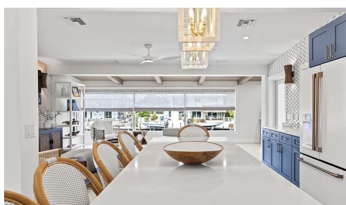 Dining and waterfront view