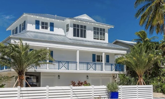 Waypoint — front elevation with palms