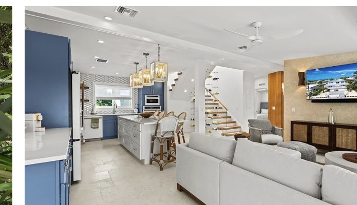 Open kitchen and living
